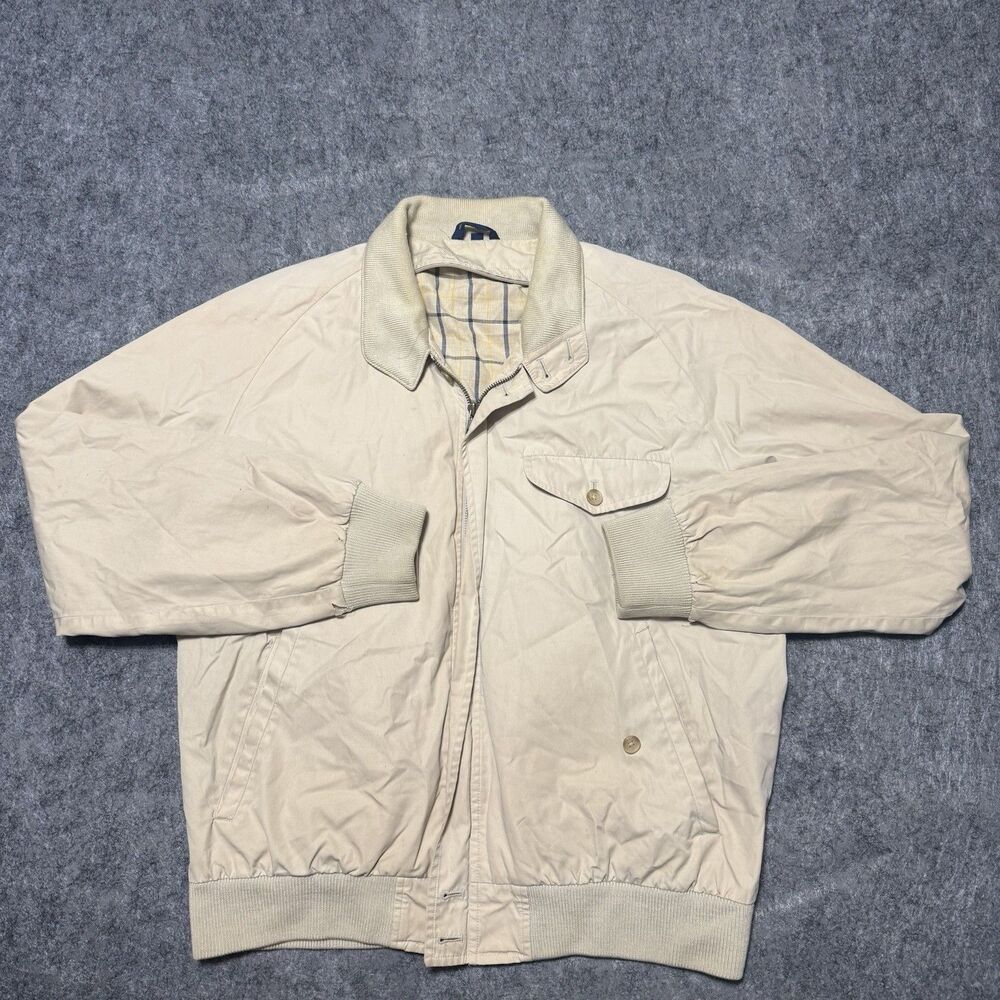 Vintage 90s Brooks Brothers Harrington Jacket Plaid Lined Mens Size 40 Beige